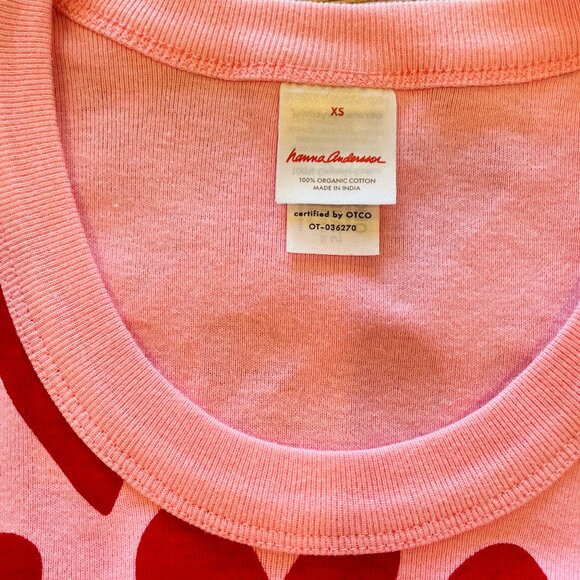 NWOT Hanna Andersson Valentine Heart Pajamas Set (Top and Bottom) Size XS - Picture 5 of 10